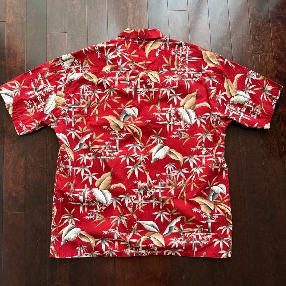 Campia Moda Men's Short Sleeve Hawaiian Shirt Cotton XL Red Tropical Floral - Picture 4 of 6